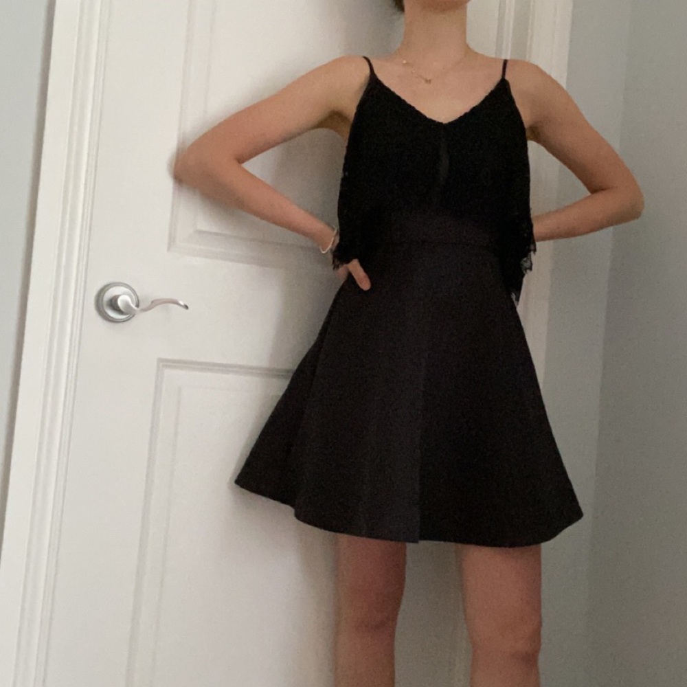 Black A-line mini dress